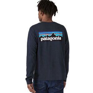 Patagonia Grey Long-Sleeve Logo Tee Size M